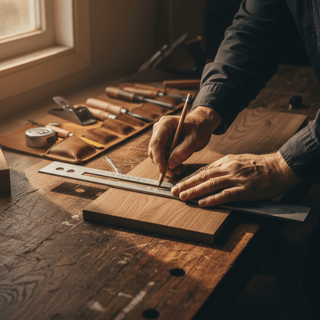 Precise measurements on a custom woodwork project